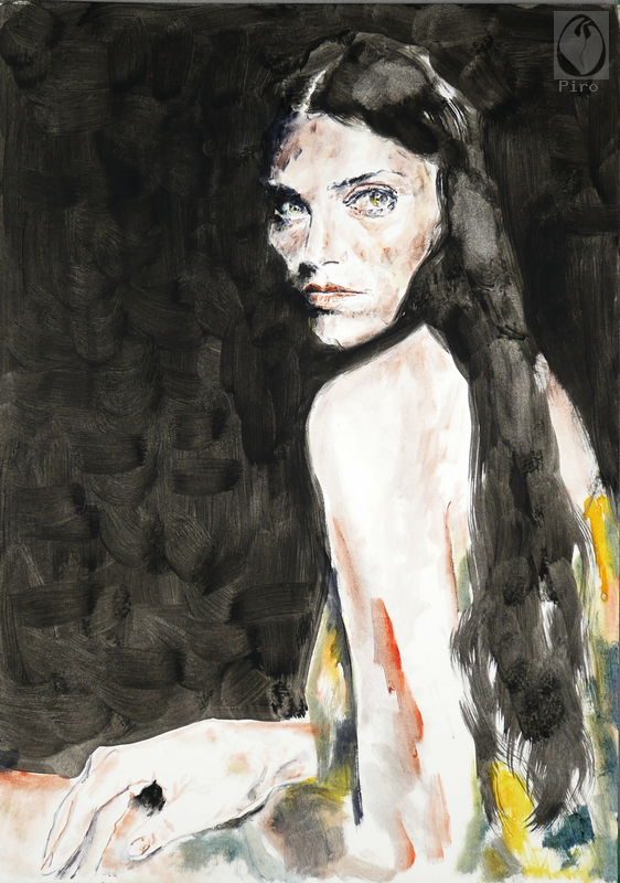oil on paper - olio su carta di Piro